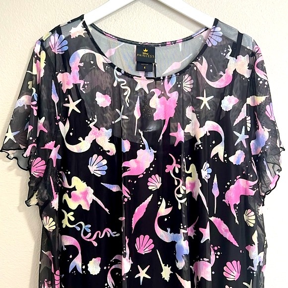 Torrid Disney The Little Mermaid Midi Mesh T Shirt Dress - Picture 2 of 12